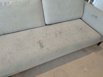 King Plaza couch in Avalon fabric - post lockdown.